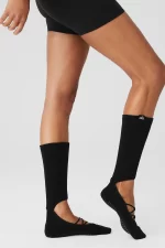 Calcetas ALO Strappy Siren Grip - BLACK