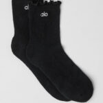 Calcetas ALO Lettuce Edge - BLACK