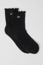 Calcetas ALO Lettuce Edge - BLACK