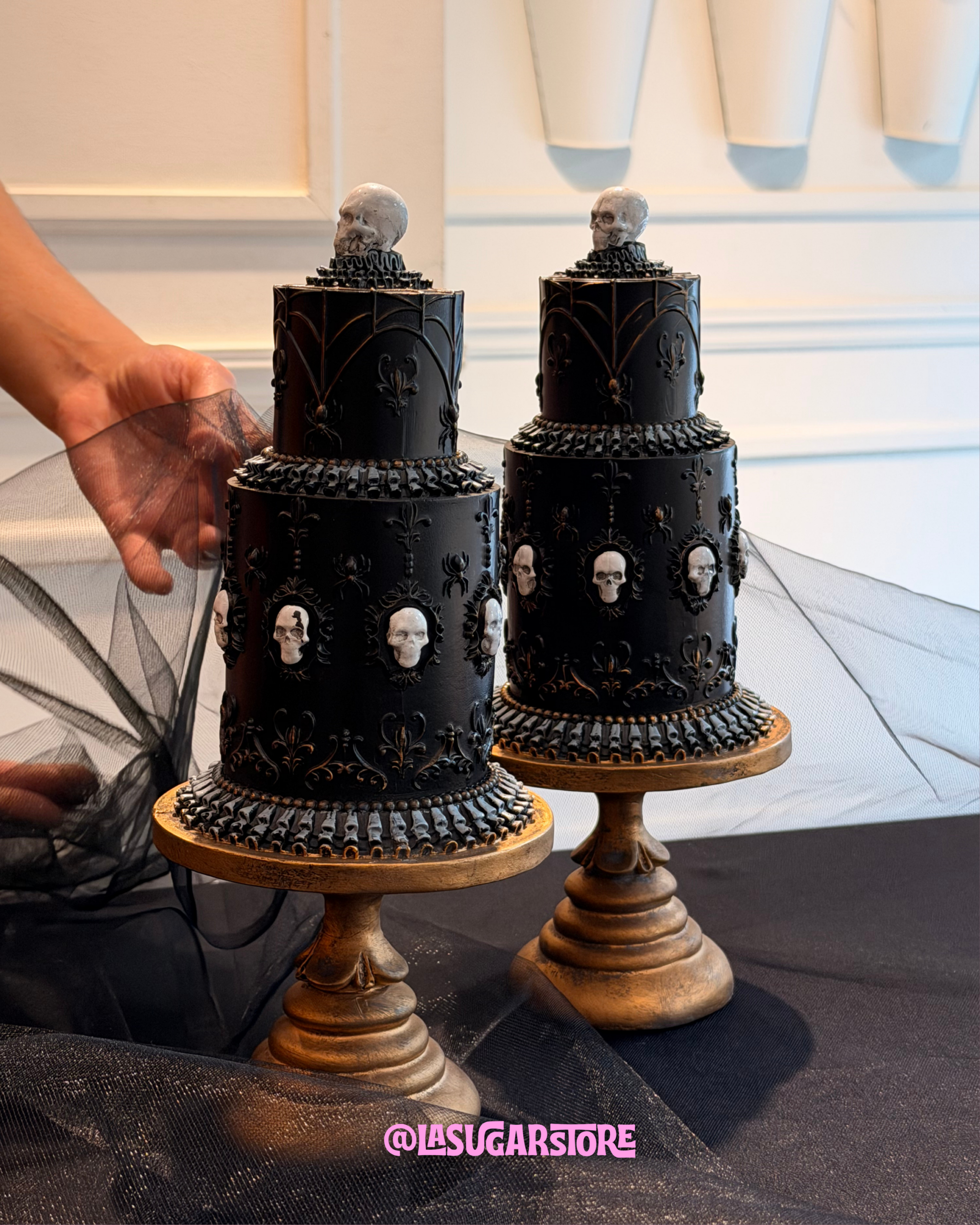 img_9859-2 Set De 2 Adornos Para Mesa- Skull Cake💀 - Imagen 1